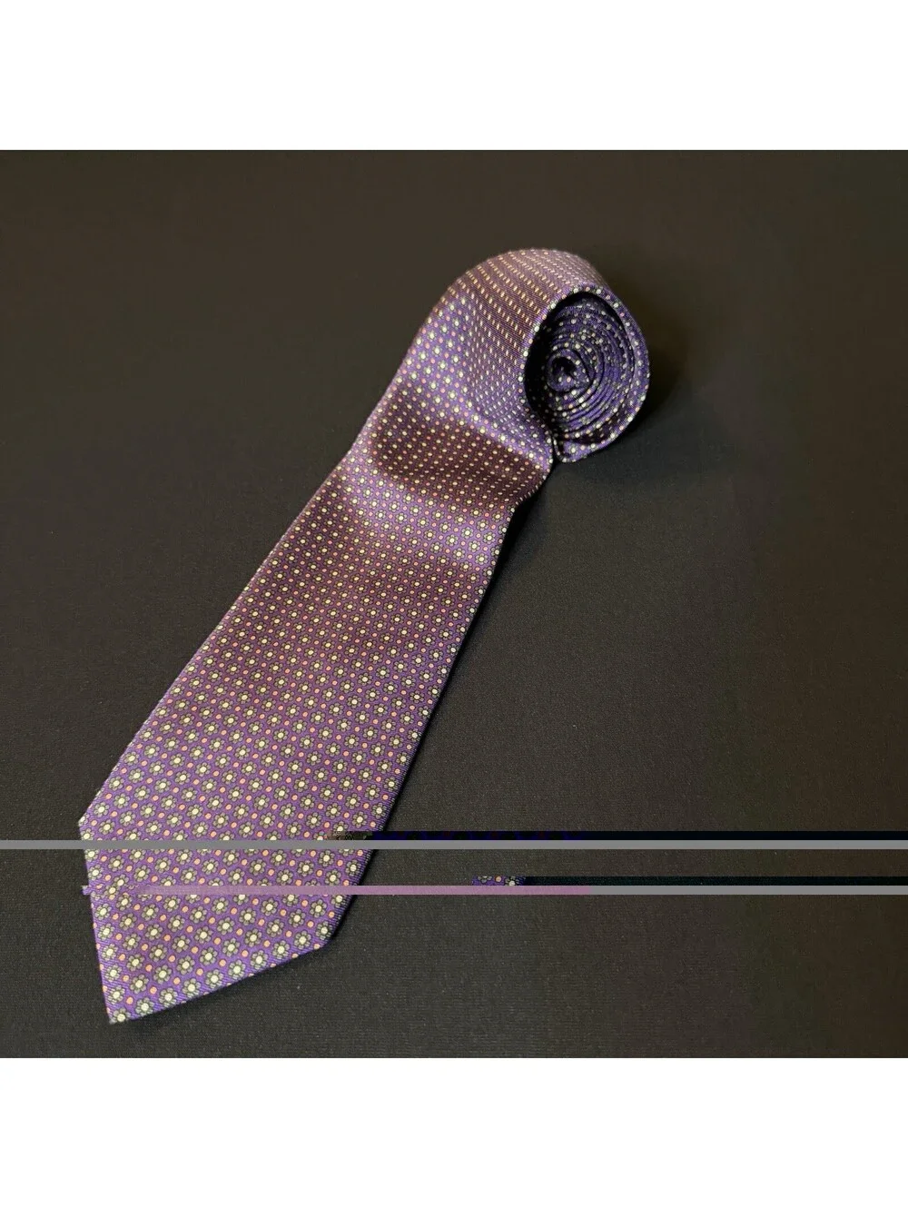 Brooks Brothers 346 Purple Geometric Floral Silk Tie 58” x 3” Made in USA